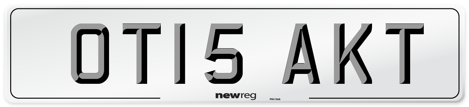 OT15 AKT Number Plate from New Reg
